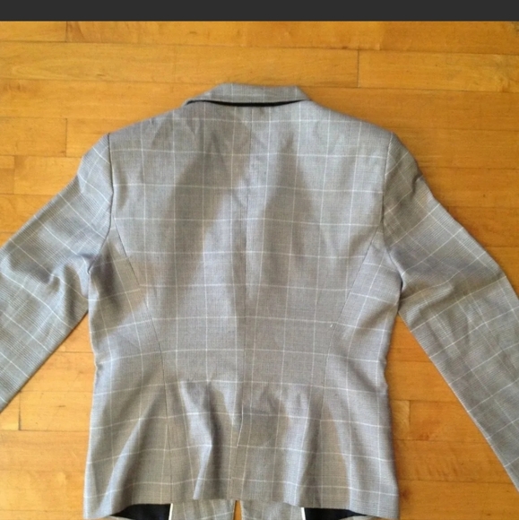 ZARA Basic Women's Gray Plaid Blazer Size Large - Picture 2 of 9